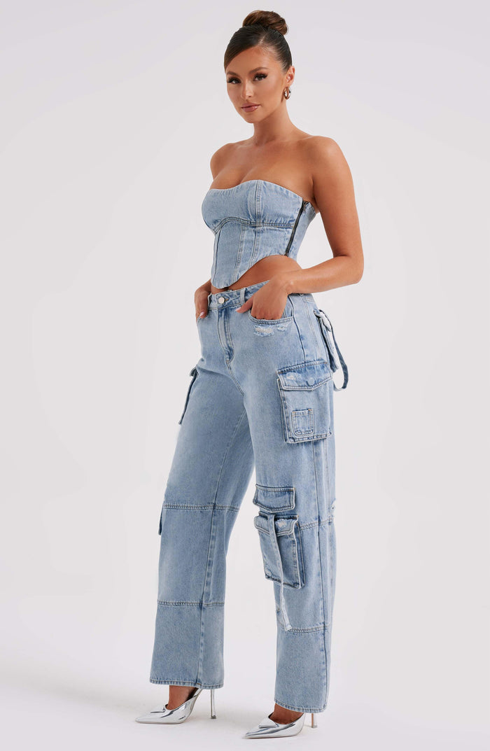 Calça Jeans Cargo Belly