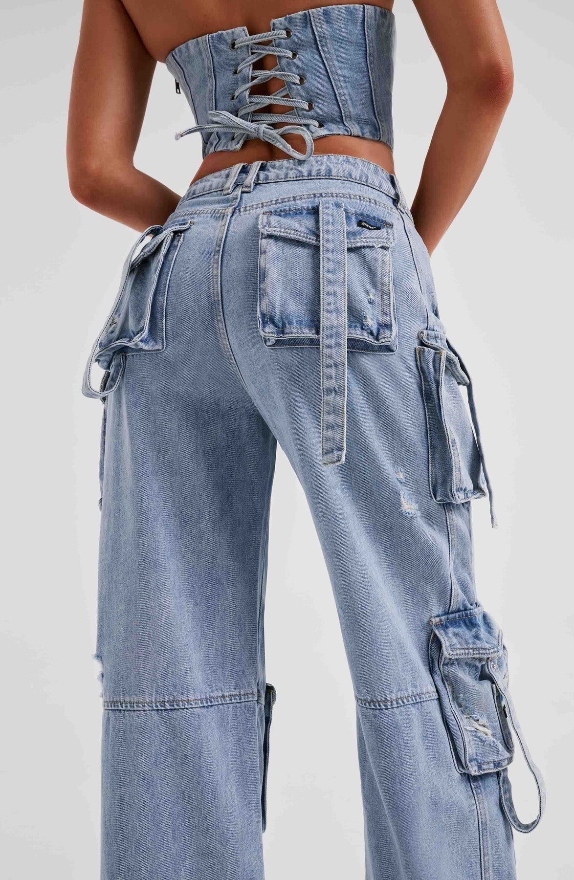 Calça Jeans Cargo Belly