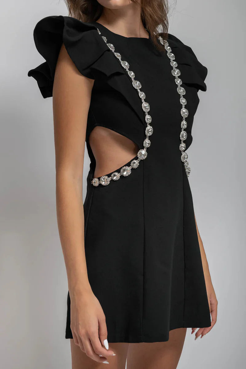Vestido Elegante com Detalhes em Strass