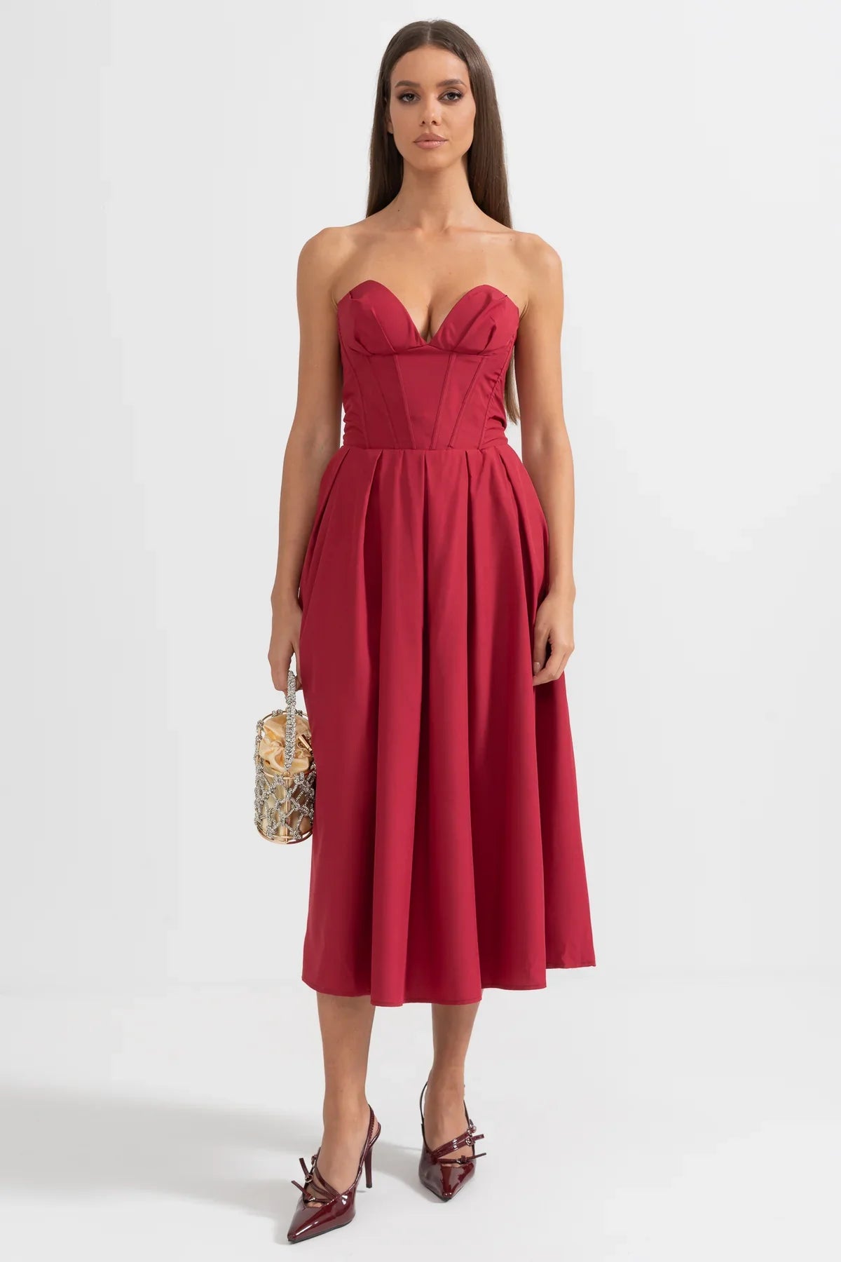 Vestido Midi Sem Alças - Sofisticação e Elegância