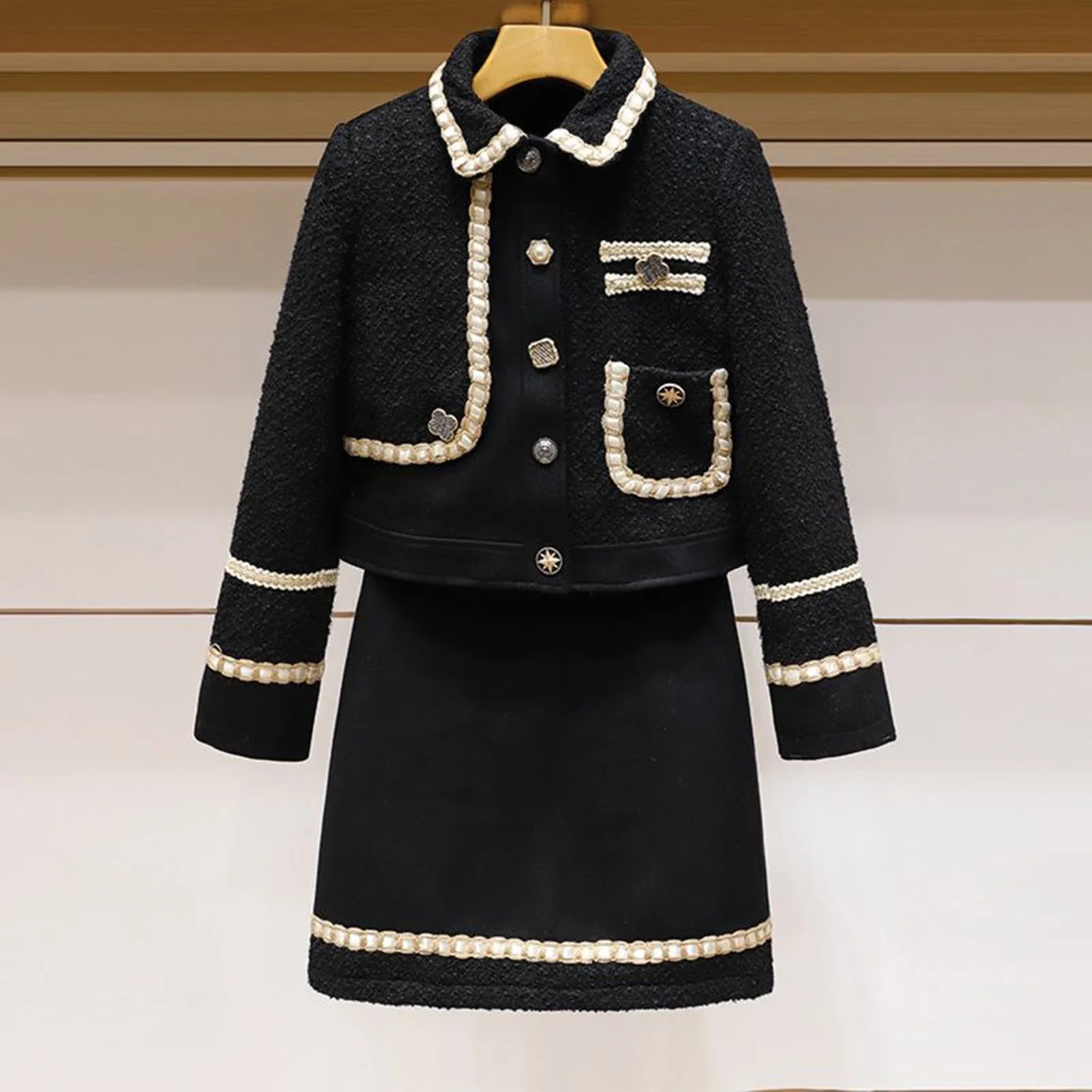 Conjunto Tweed Bordado - Novidade Inverno