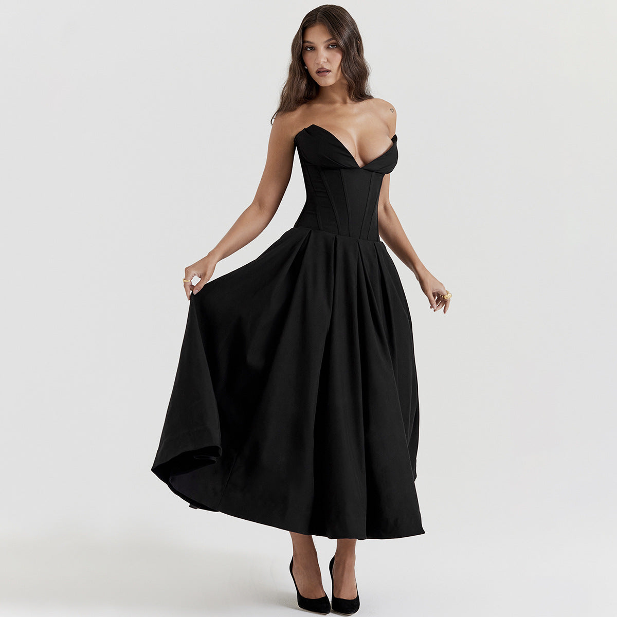 Vestido Midi Sem Alças - Sofisticação e Elegância