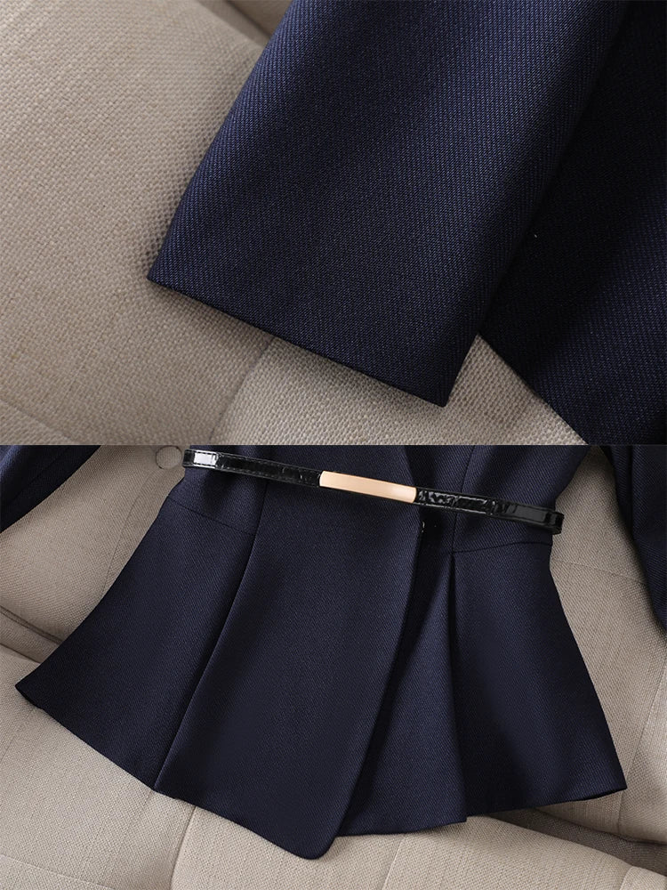 Conjunto Blazer e Calça Alfaiataria com cinto elegante