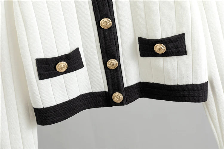 Conjunto Tricô Saia e Cardigan