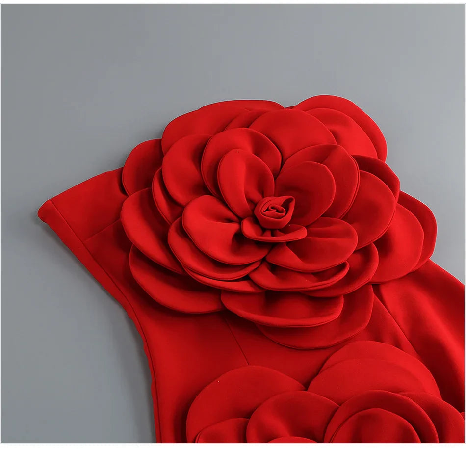 Vestido com Design Floral Volumoso