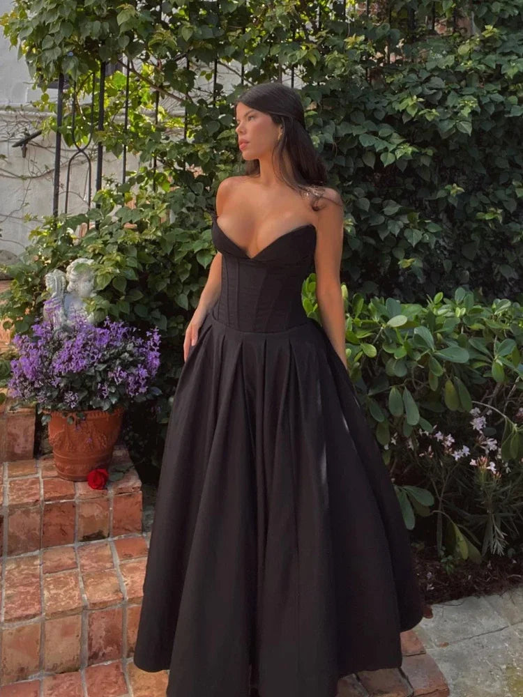 Vestido Midi Sem Alças - Sofisticação e Elegância