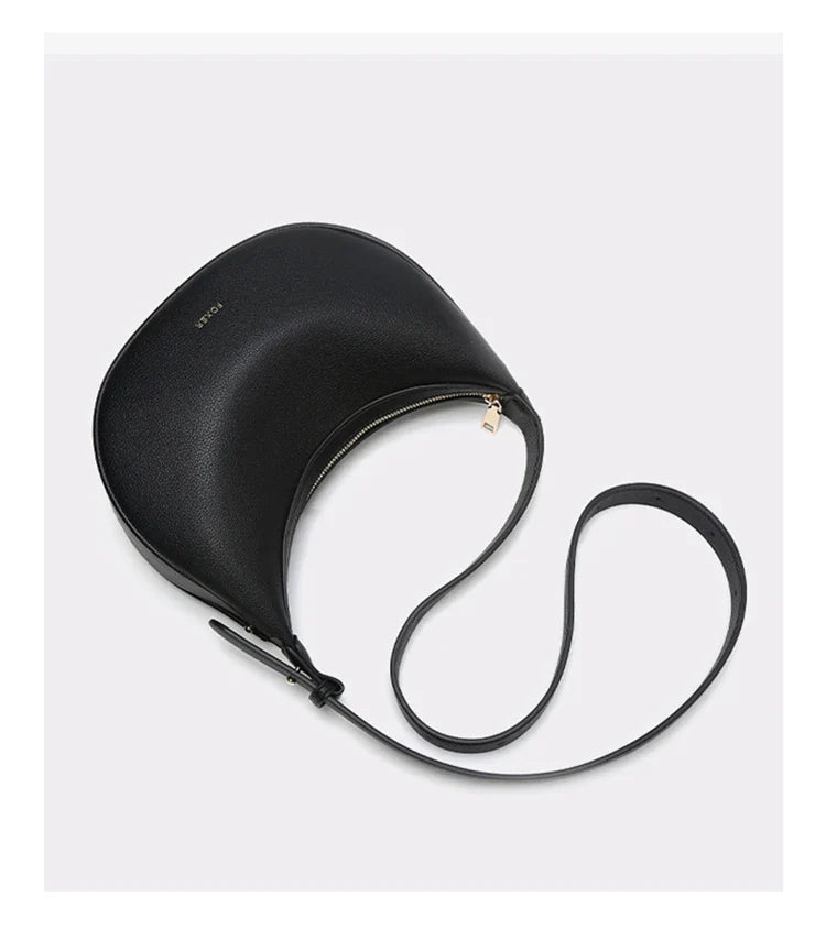 Bolsa – Modelo Meia-Lua, Estilo Crossbody, Elegante