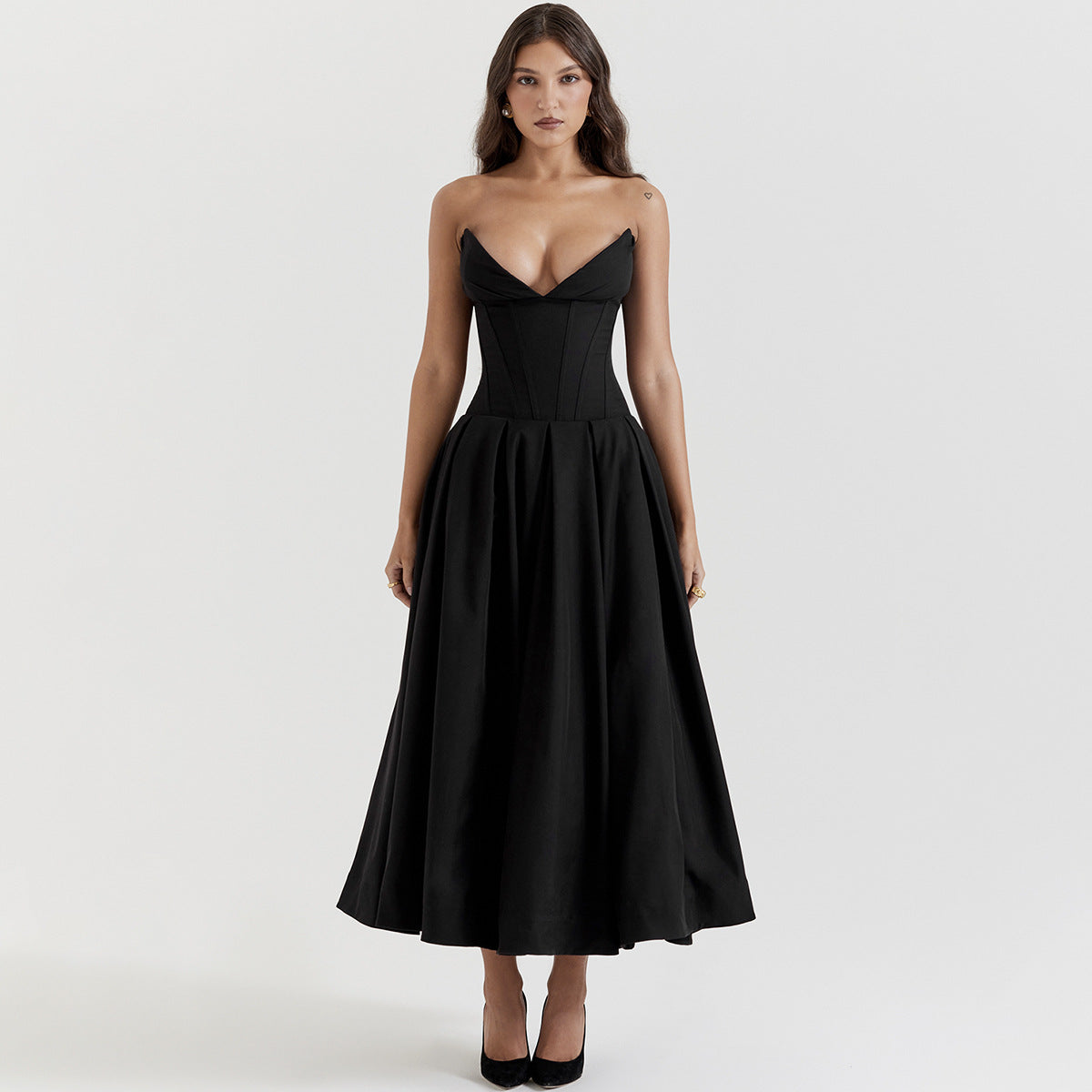 Vestido Midi Sem Alças - Sofisticação e Elegância