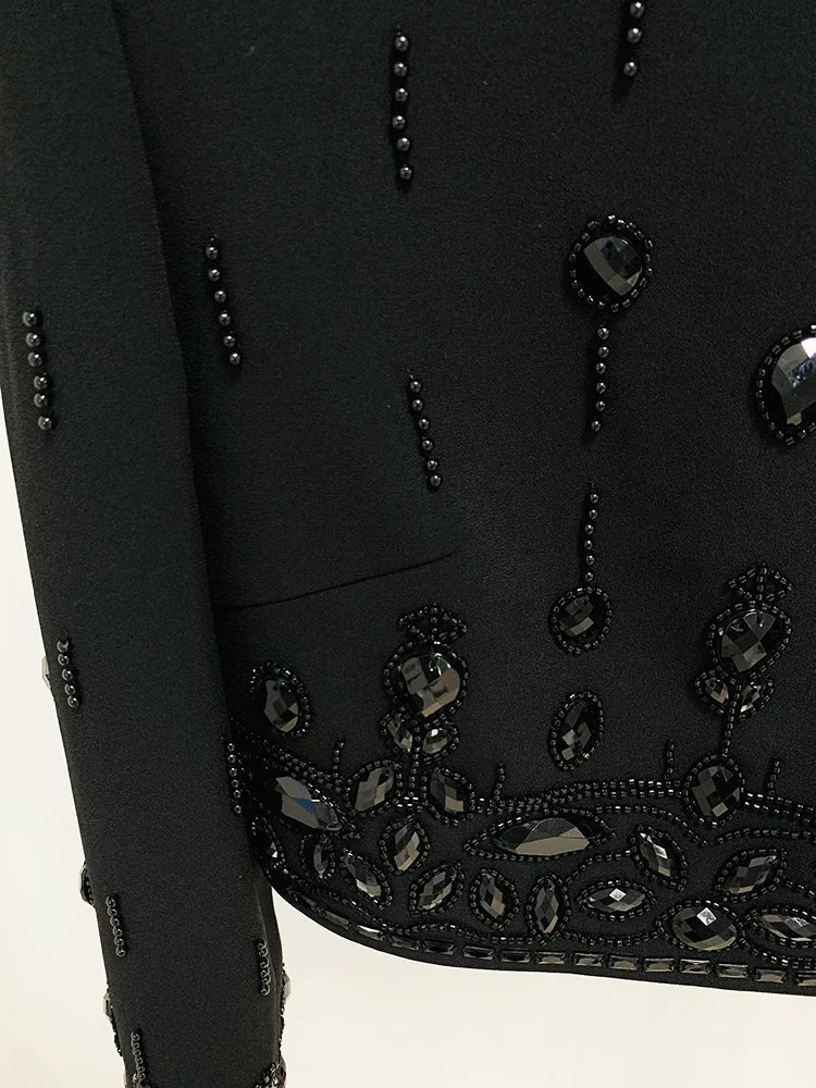 Conjunto Bordado Com cristais - Saia e Blusa gola