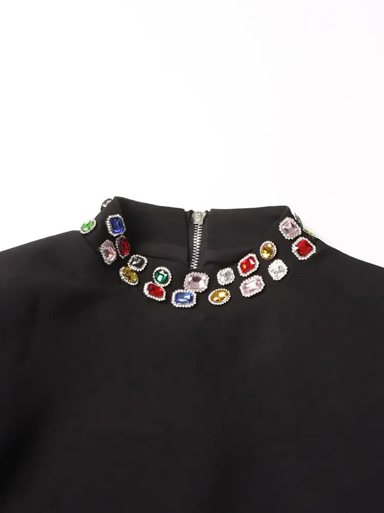 Vestido Bordado a mão pedras - Novidade