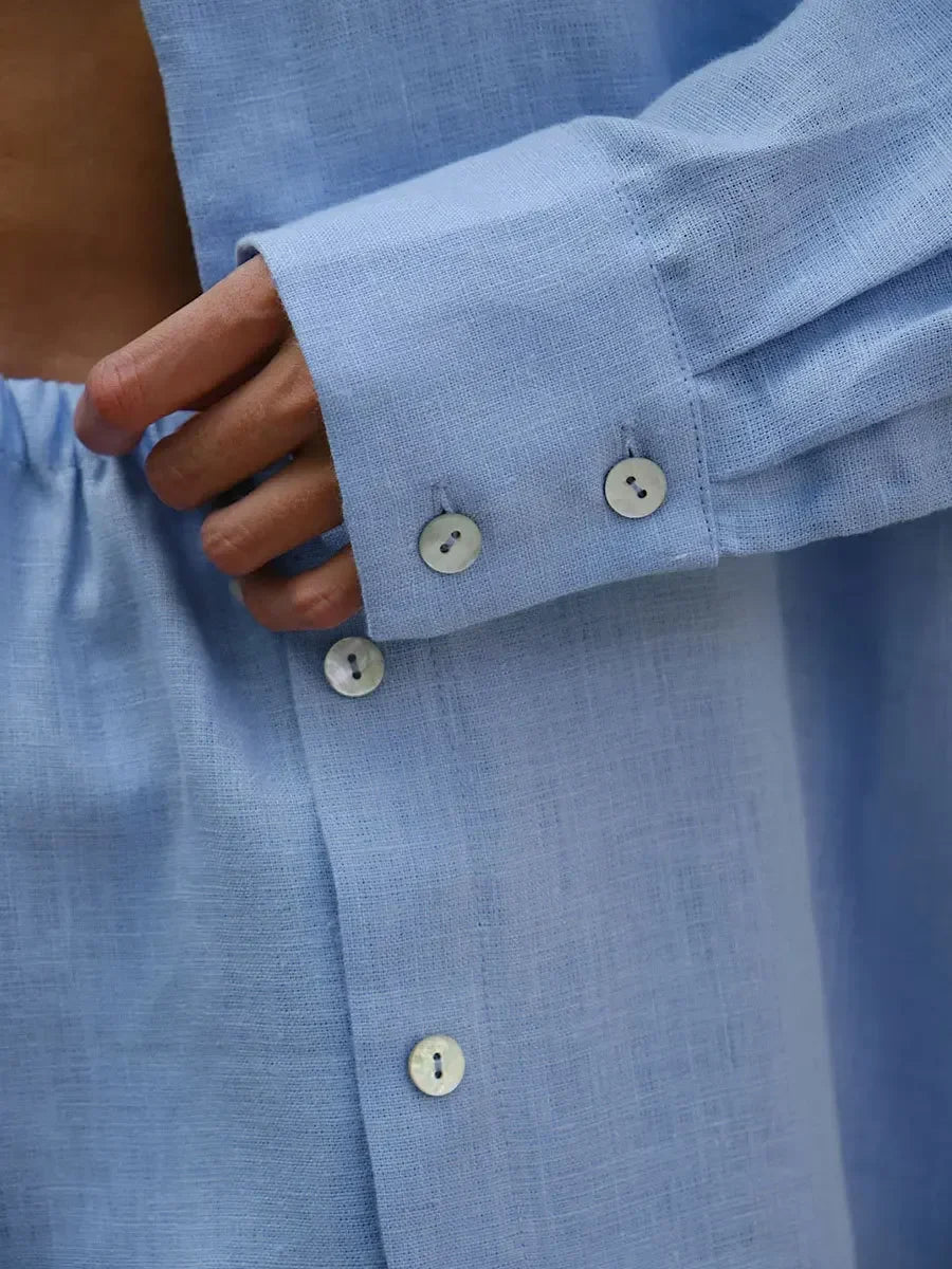 Conjunto Wolfeel – Camisa e Shorts com Manga Lanterna em Algodão 100%