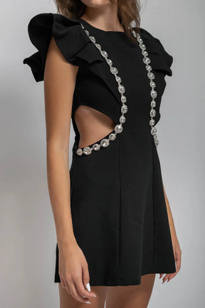 Vestido Elegante com Detalhes em Strass