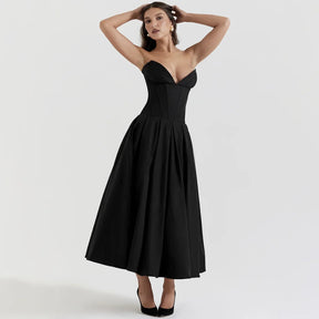 Vestido Midi Sem Alças - Sofisticação e Elegância