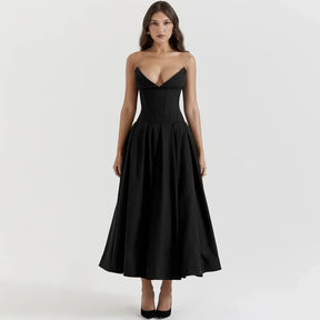 Vestido Midi Sem Alças - Sofisticação e Elegância