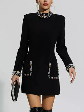 Vestido Bordado a mão pedras - Novidade
