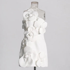 Vestido de Flores 3D – Sem Mangas, Elegância e Sofisticação