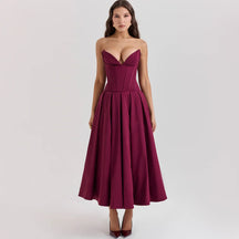Vestido Midi Sem Alças - Sofisticação e Elegância