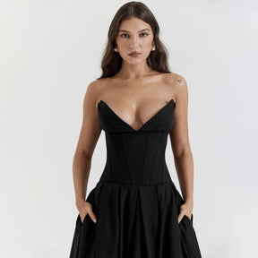 Vestido Midi Sem Alças - Sofisticação e Elegância