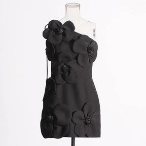 Vestido de Flores 3D – Sem Mangas, Elegância e Sofisticação
