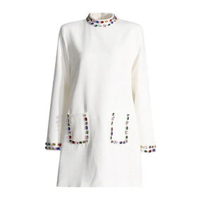 Vestido Bordado a mão pedras - Novidade