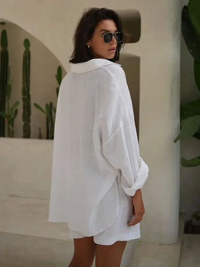 Conjunto Wolfeel – Camisa e Shorts com Manga Lanterna em Algodão 100%