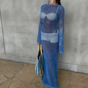 Saida de Praia Longa Azul Modelo Lua