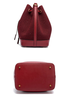 Bolsa CHCH Bucket – Estilo para Viagem, Alça de Ombro, Design em Tecido Splicing