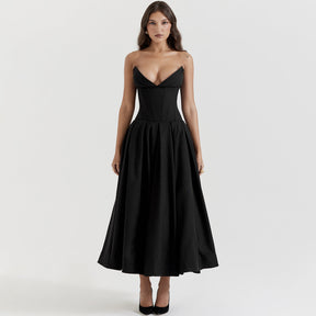 Vestido Midi Sem Alças - Sofisticação e Elegância
