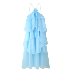 Vestido com Camadas Estilo Moderno