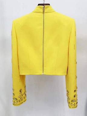 Conjunto Bordado Com cristais - Saia e Blusa gola
