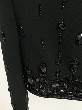 Conjunto Bordado Com cristais - Saia e Blusa gola