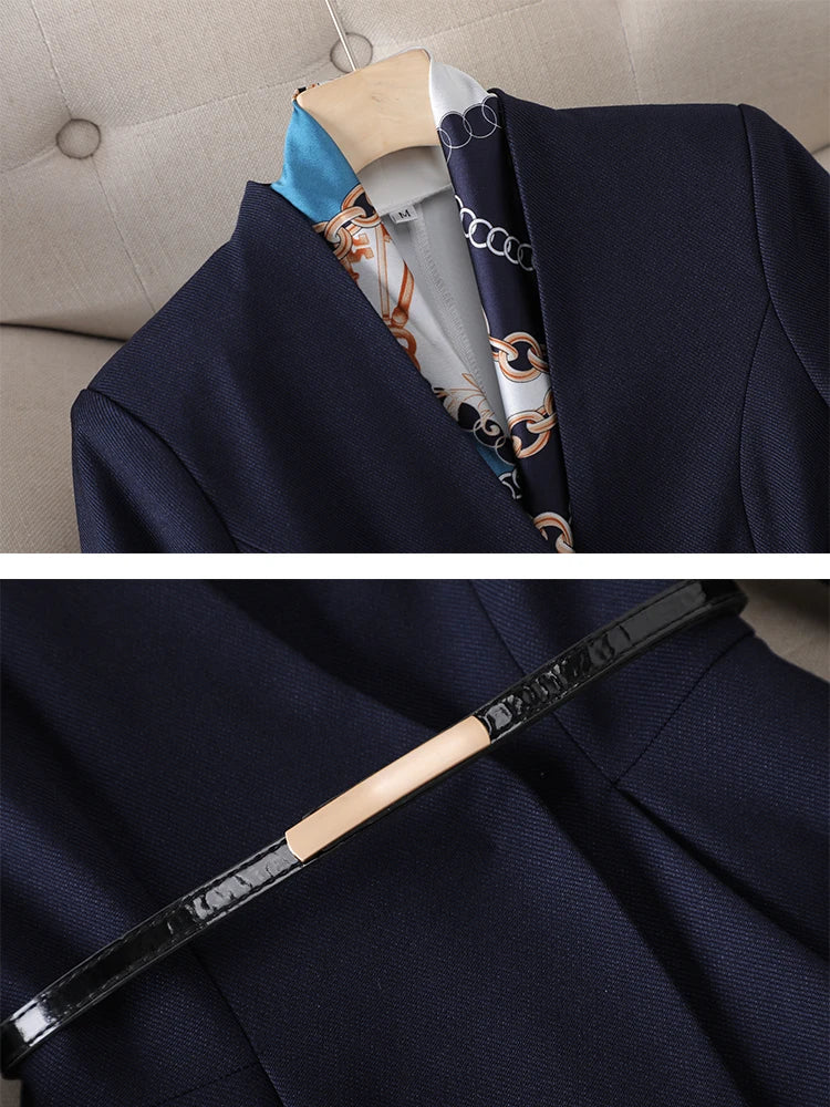 Conjunto Blazer e Calça Alfaiataria com cinto elegante