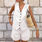 Conjunto Alfaiataria Blusa e Short Linho
