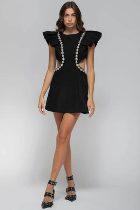 Vestido Elegante com Detalhes em Strass