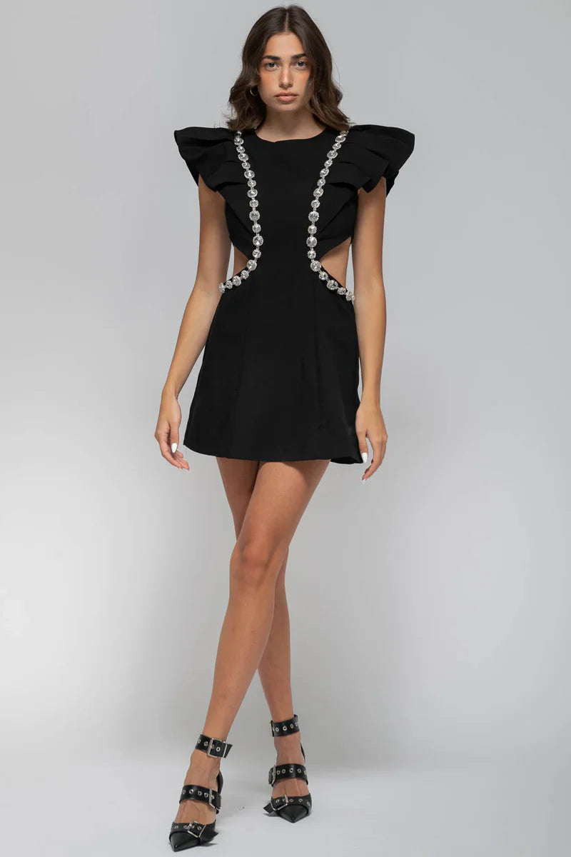 Vestido Elegante com Detalhes em Strass