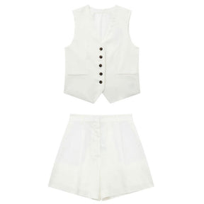 Conjunto Alfaiataria Blusa e Short Linho