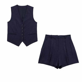 Conjunto Alfaiataria Blusa e Short Linho