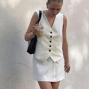 Conjunto Alfaiataria Blusa e Short Linho